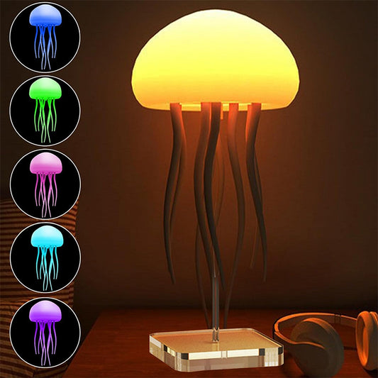 Jellyfish Mood Lamp LED Jellyfish Night Light Portable Jellyfish Lamp Jellyfish Decorations Smart Table Lamp for Bedside Desk